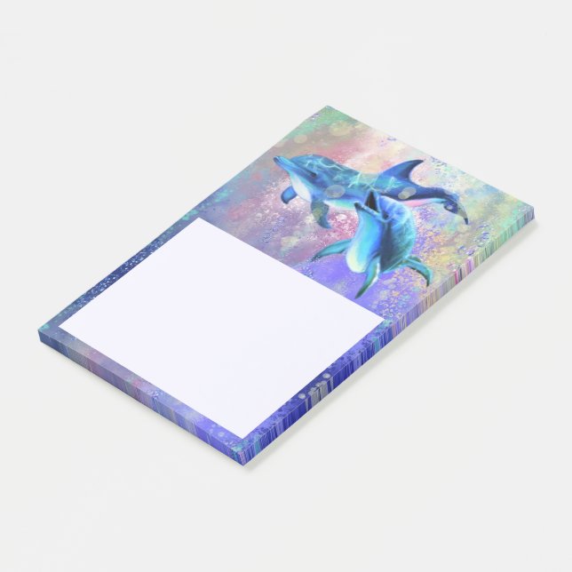 Couple Dolphins Sticky Notes (Angled)