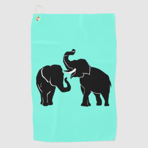 Couple Elephants Golf Towel - Choose Colour
