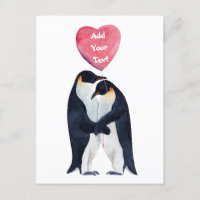 Couple Emperor Penguins Heart Personalised 