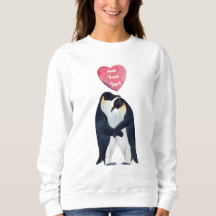 Couple Emperor Penguins Heart Personalised Sweatshirt