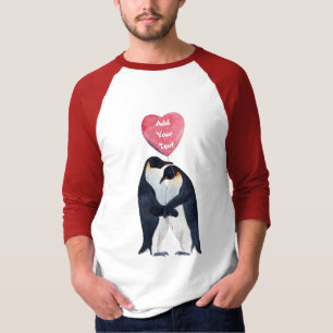 Couple Emperor Penguins Heart Personalised  T-Shirt