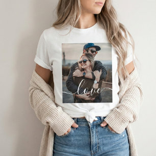 Couple Engagement Photo Love Script T-Shirt