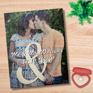 Couple Engagement Wedding Photo, Custom Gift Jigsaw Puzzle