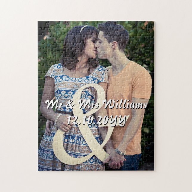 Couple Engagement Wedding Photo, Custom Gift Jigsaw Puzzle (Vertical)