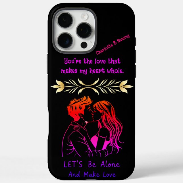 Couple enjoying a nigh having fun in rainbow colou Case-Mate iPhone case (Back)