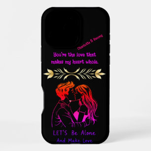 Couple enjoying a nigh having fun in rainbow colou iPhone 16 pro max case