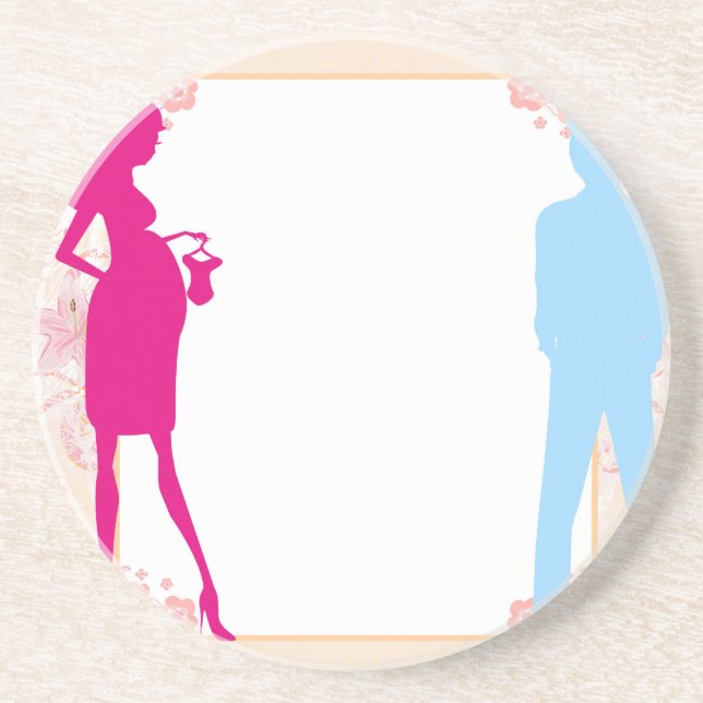 couple expecting baby coaster (Front)