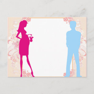 couple expecting baby postcard