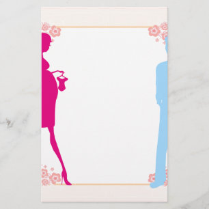 couple expecting baby stationery
