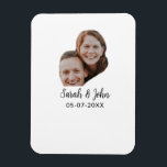 Couple face photo add name date simple wedding  magnet<br><div class="desc">Design for couple love</div>