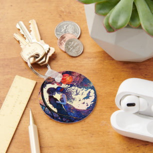 Couple Faux Stained Glass Keychain