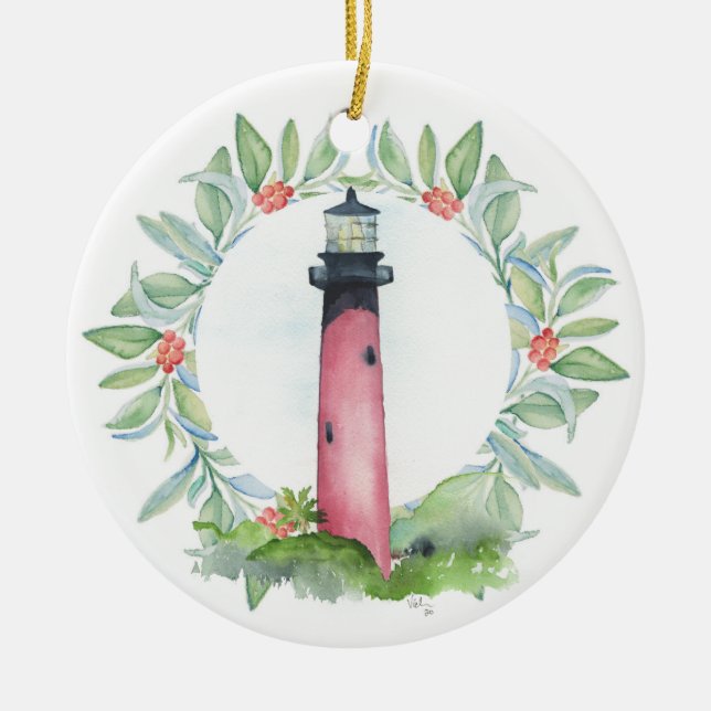 Couple First Christmas Ornament Jupiter Lighthouse (Front)