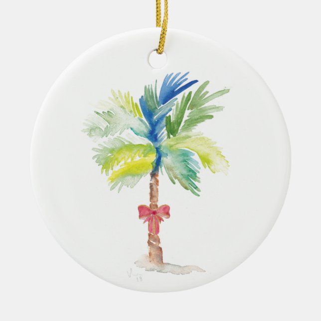 Couple First Christmas Ornament Palm Tree (Front)