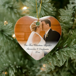Couple First Christmas Together Keepsake Photo Ceramic Tree Decoration