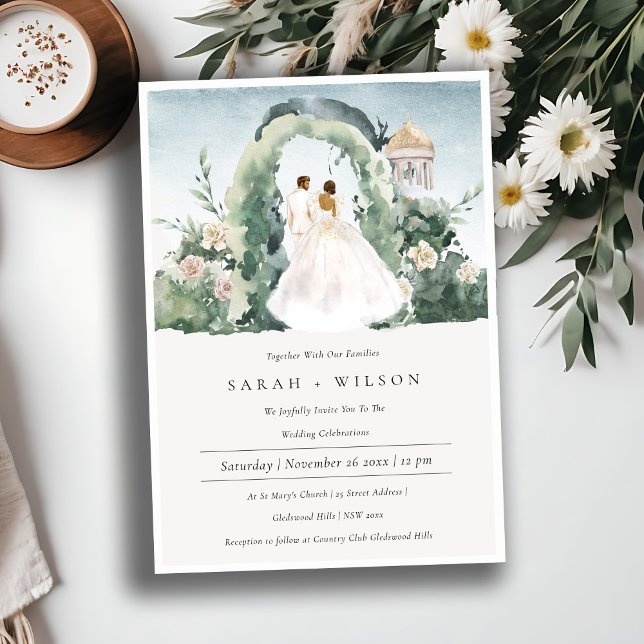 Couple Floral Garden Arch Botanical Wedding Invite (Creator Uploaded)