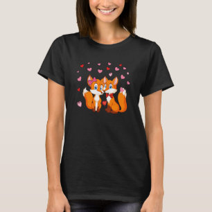 Couple Foxes Valentine's Hearts Matching Family T-Shirt