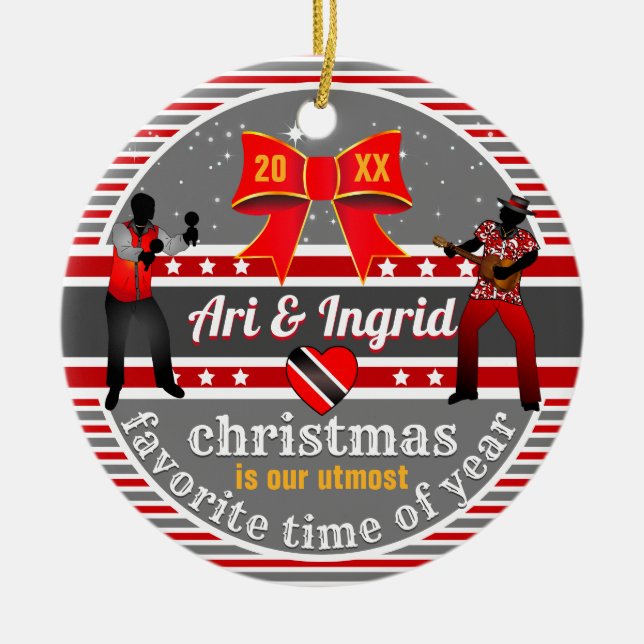 Couple / Friendship Ceramic Tree Decoration (Front)