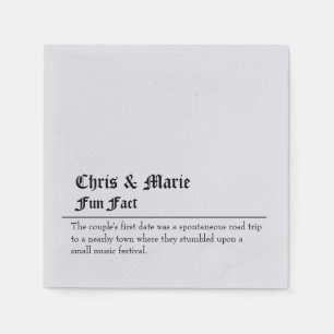 Couple Fun Fact Napkins.  Napkin