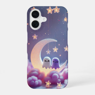Couple Ghost on Moon Design iPhone 16 Case