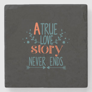 Couple Gift A True Love Story Stone Coaster
