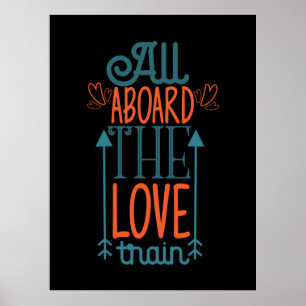 Couple Gift All Aboard The Love Train Poster