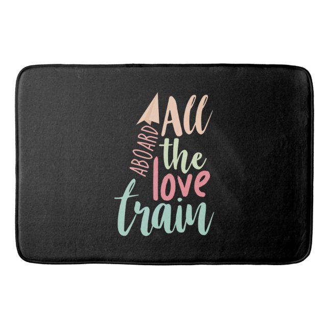 Couple Gift All The Love Train Bath Mat (Front)