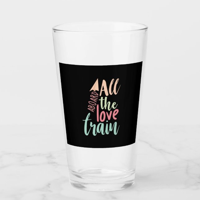 Couple Gift All The Love Train Glass (Front)