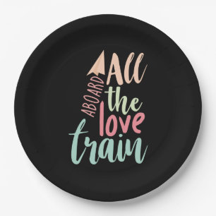 Couple Gift All The Love Train Paper Plate
