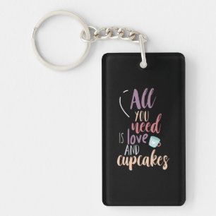 Couple Gift All You Need Is Love And Cupcake Key Ring