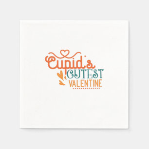 Couple Gift Cupid's Cutest Valentine Napkin