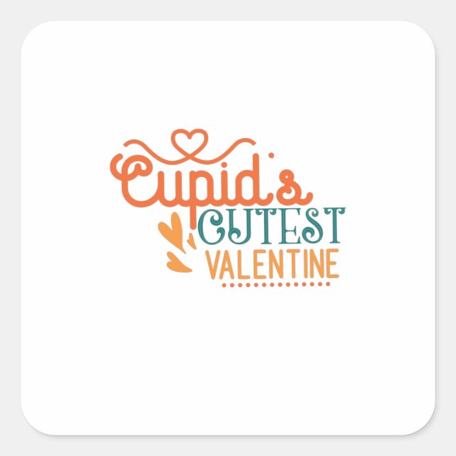 Couple Gift Cupid's Cutest Valentine Square Sticker (Front)