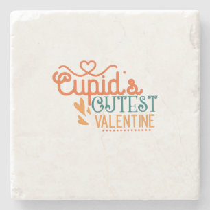 Couple Gift Cupid's Cutest Valentine Stone Coaster