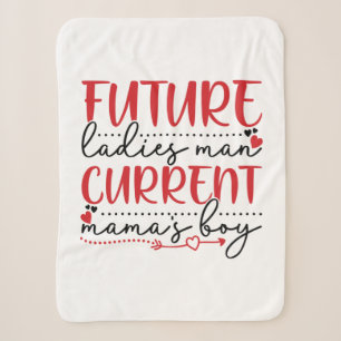 Couple Gift Current Mama Boy Sherpa Blanket