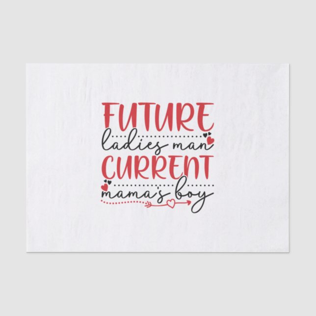 Couple Gift Current Mama Boy Tissue Paper (Front)