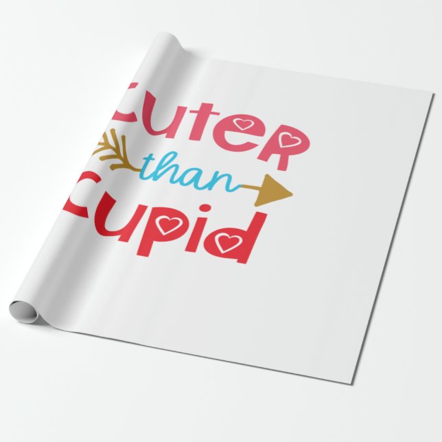 Couple Gift Cuter Than Cupid Wrapping Paper (Unrolled)
