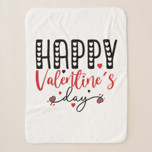 Couple Gift Happy Valentine Day Sherpa Blanket