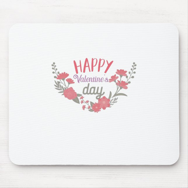 Couple Gift Happy Valentine's Day Mouse Mat (Front)