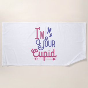 Couple Gift I Am Your Lovely Cupid Beach Towel
