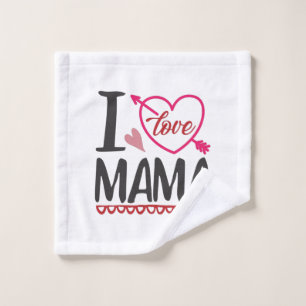 Couple Gift I Love Mama Wash Cloth