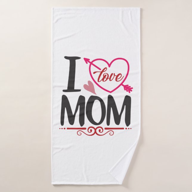 Couple Gift I Love Mum Bath Towel (Bath Towel)