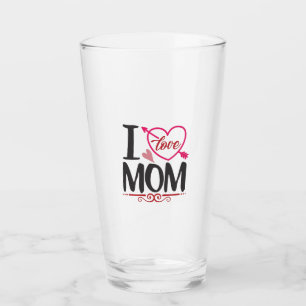 Couple Gift I Love Mum Glass