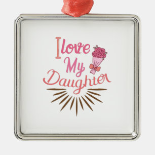 Couple Gift I Love My Daughter Metal Tree Decoration