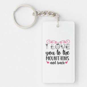 Couple Gift I Love You To The Mountains And Back Key Ring