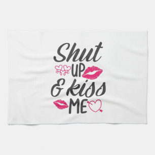Couple Gift Kiss Me Tea Towel