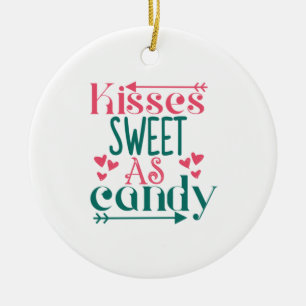 Couple Gift Kisses Sweet As Candy Ceramic Tree Decoration