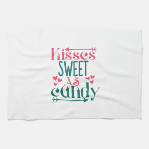 Couple Gift Kisses Sweet As Candy Tea Towel