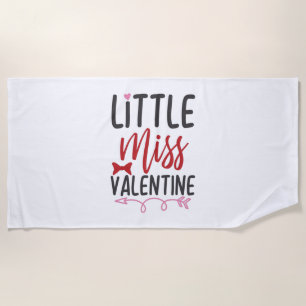 Couple Gift Little Miss Valentine Beach Towel