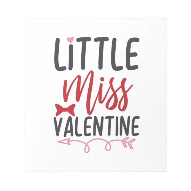 Couple Gift Little Miss Valentine Notepad (Front)