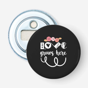 Couple Gift Love Grows Here Bottle Opener