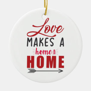 Couple Gift Love Makes A Home Ceramic Tree Decoration